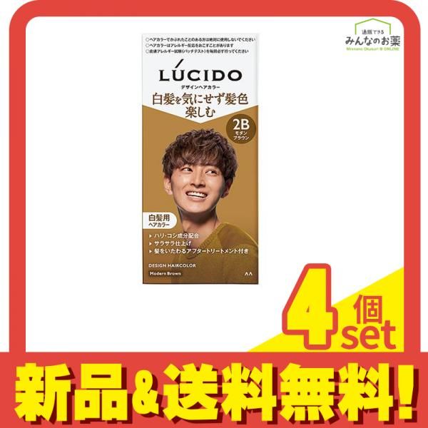 LUCIDO(ルシード) デザインヘアカラー 2B モダンブラウン 1組入 4個セット まとめ売り