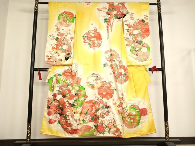 【人気SALE，最新作】 平和屋着物∵女の子　十三参り　子供　祝着　駒刺繍　雪輪花文　暈し染め　金彩　正絹　逸品　AAAU5448ja 着物・着物ドレス