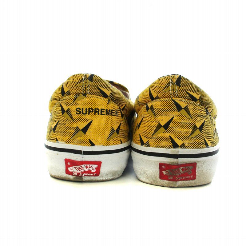 バンズ VANS シュプリーム Supreme Slip-on Pro 19SS Diamond Plate スリッポン スニーカー フラットシューズ  ラウンドトゥ ロゴ UK9 28cm 黄 イエロー 黒 ブラック ■GY18 /MQ