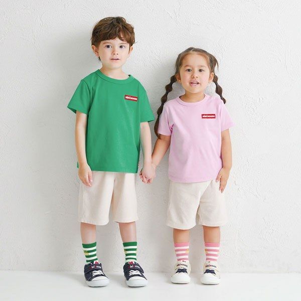 ミキハウス mikihouse ワッペンロゴ 半袖 Tシャツ 100 白（01