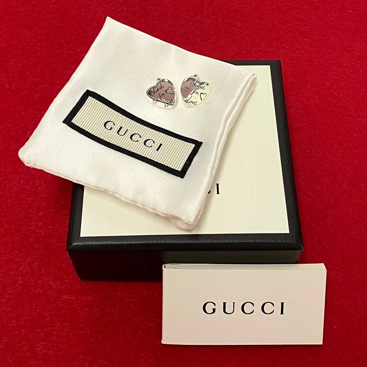 極 美品 保存箱 保存袋付 GUCCI グッチ ブラインドフォーラブ ハート
