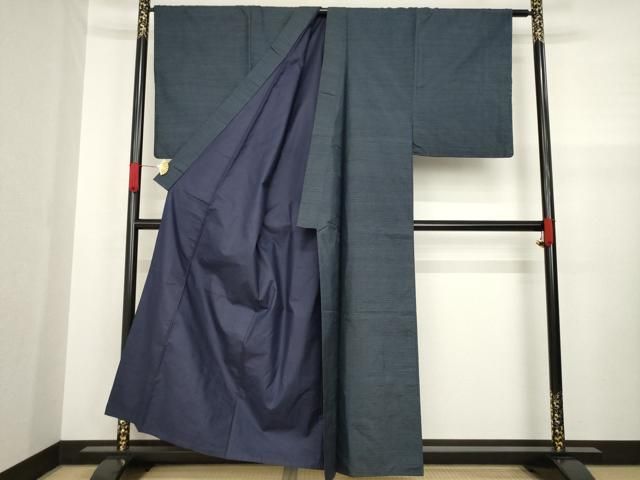 平和屋着物○男性 本場大島紬 アンサンブル 変わり格子 正絹 逸品