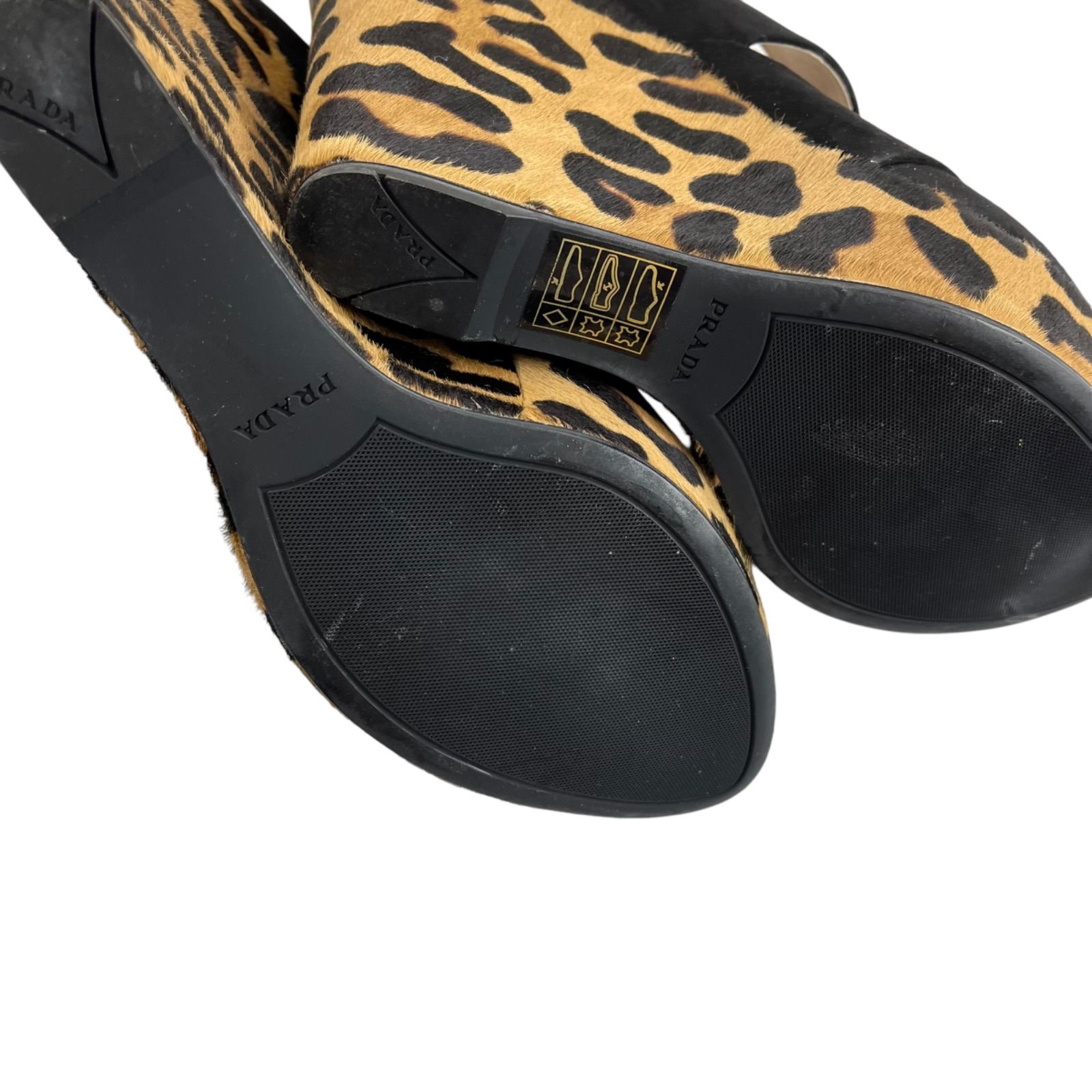 PRADA プラダ　レオパード　ハラコ　パンプス プラダ フラットシューズ パンプス レオパード柄 豹柄 ハラコ