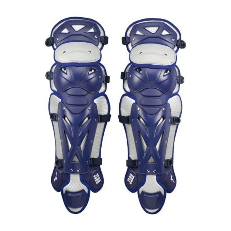 ミズノ MIZUNO ミズノプロ 軟式用 レガーズ 野球 野球 捕手用防具 軟式用 レガース 1DJLR160 16Pネイビー×シルバー