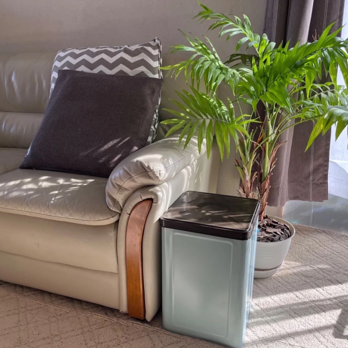 蓋付きリメイク一斗缶（取手つきグリーン） 収納ボックス ケース