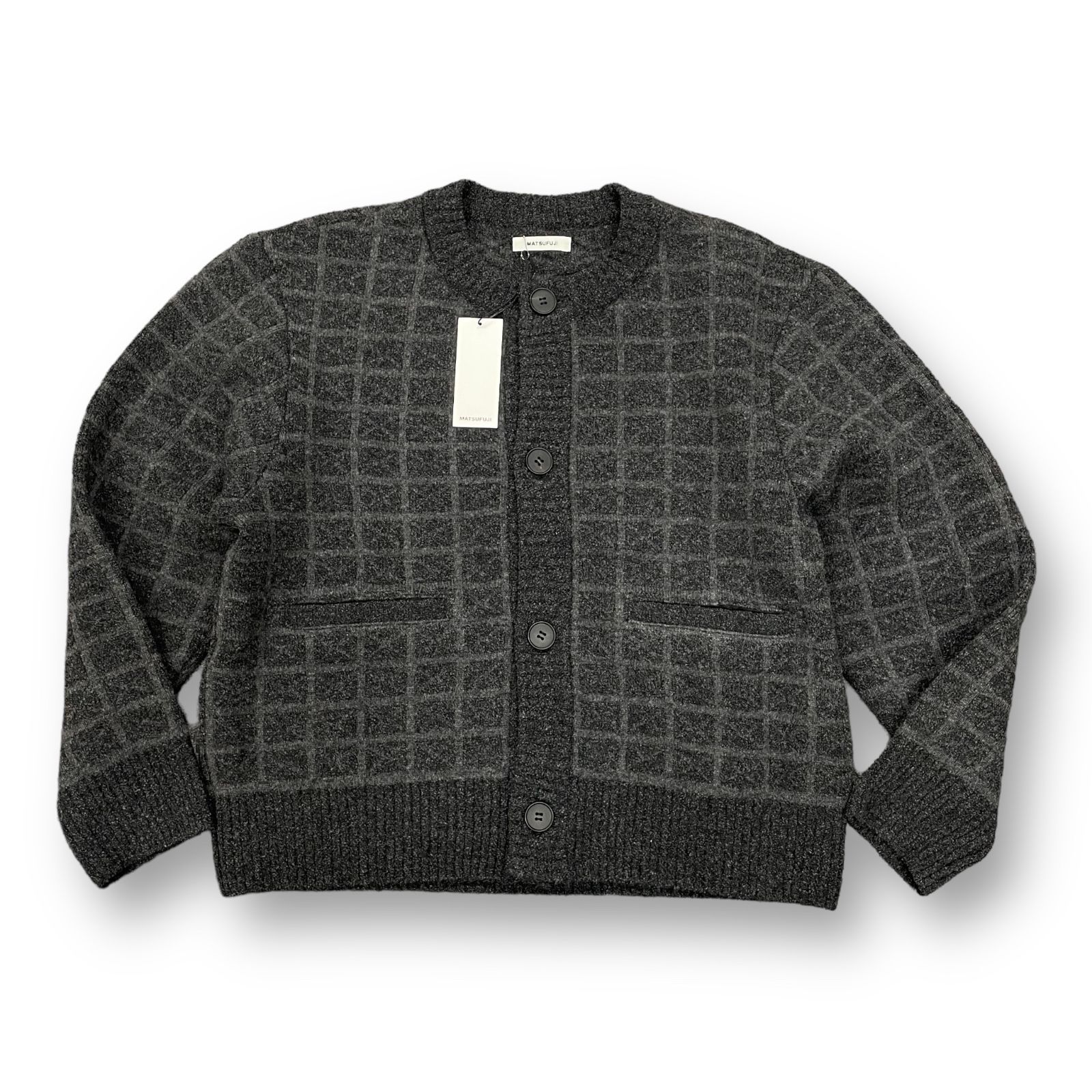 MATSUFUJI 22aw JACQUARD CARDIGAN ブラック 3-