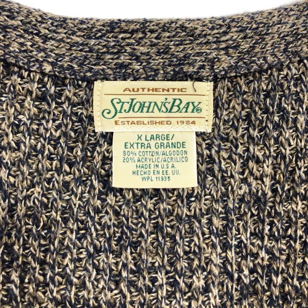 90s stjohnsbay ニットベスト 90年代 USA製 ST.JOHN'S BAY セントジョンズベイ コットン