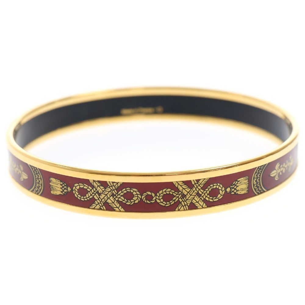 HERMES エルメス バングル レッドレザー× ゴールドカラー HERMES - 美品 エルメス ツイスト メタル レザー レッド ゴールド金具