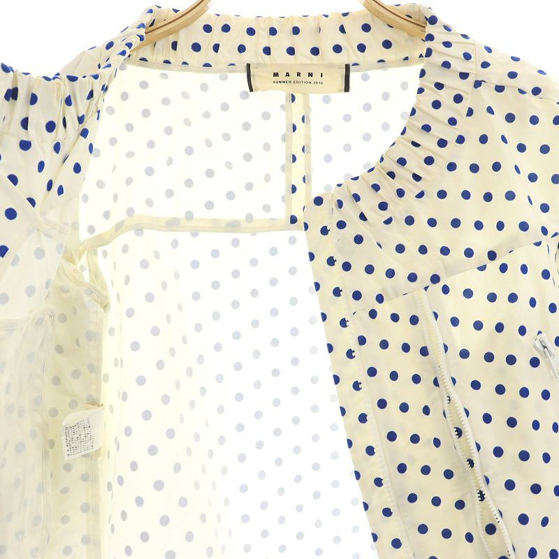 マルニ MARNI ドット柄 ノーカラージャケット ブルゾン ジップアップ 