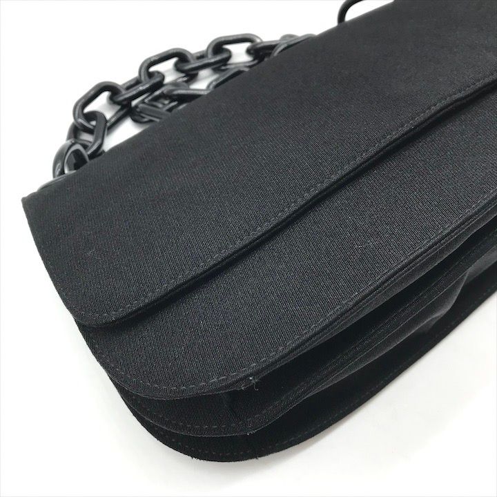 【極美品✨】プラダ ショルダーバッグ 三角ロゴ テスートナイロン レザー 黒 美品 PRADA プラダ 三角ロゴ ナイロンキャンバス プラチェーン