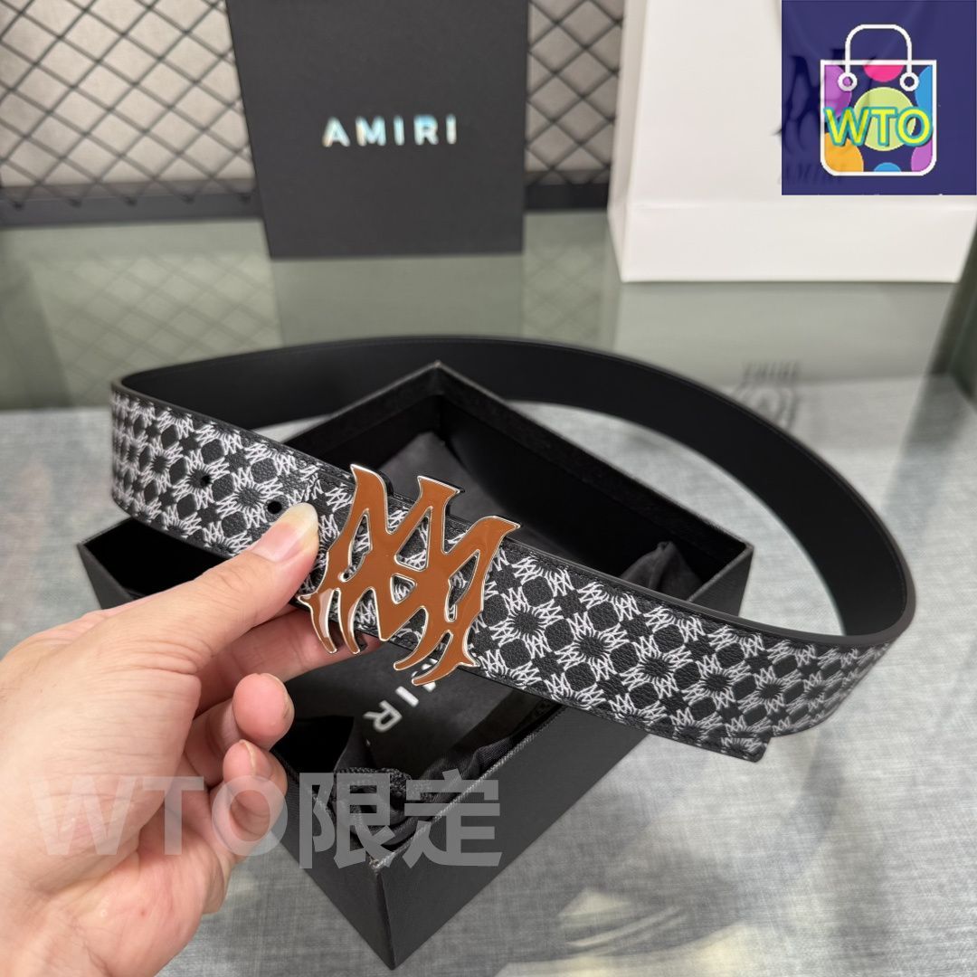 AMIRIレザーベルト AMIRI リバーシブル レザーベルト | ブラック | FARFETCH JP