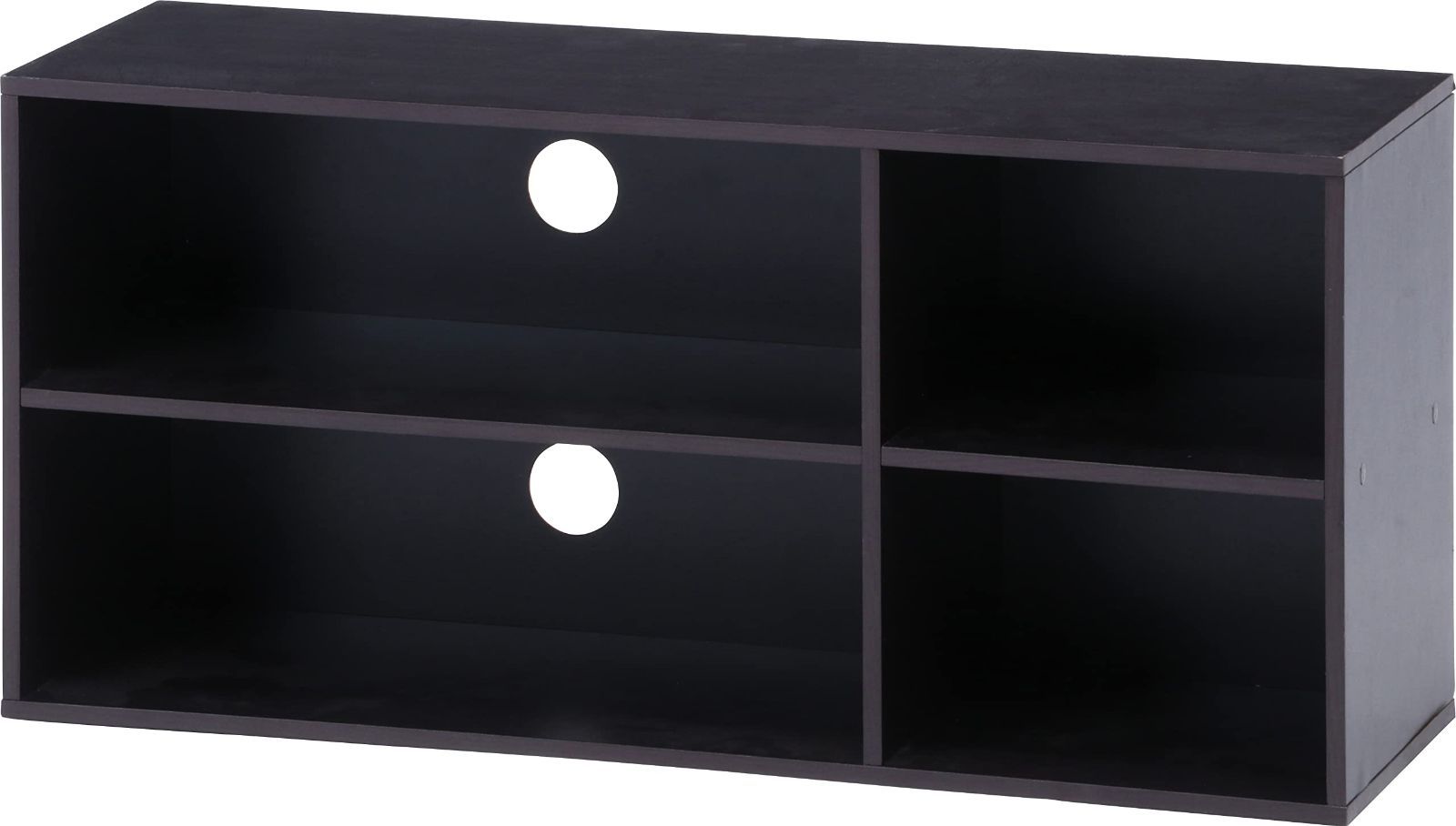 不二貿易 リビング収納 TVラック 幅89cm 32型テレビ対応 ダークブラウン テレビ台 テレビボード 84575