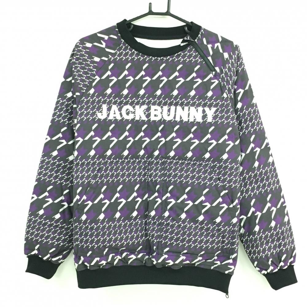 新品】ジャックバニー 中綿ブルゾン パープル×黒 千鳥格子 売れ筋 肩