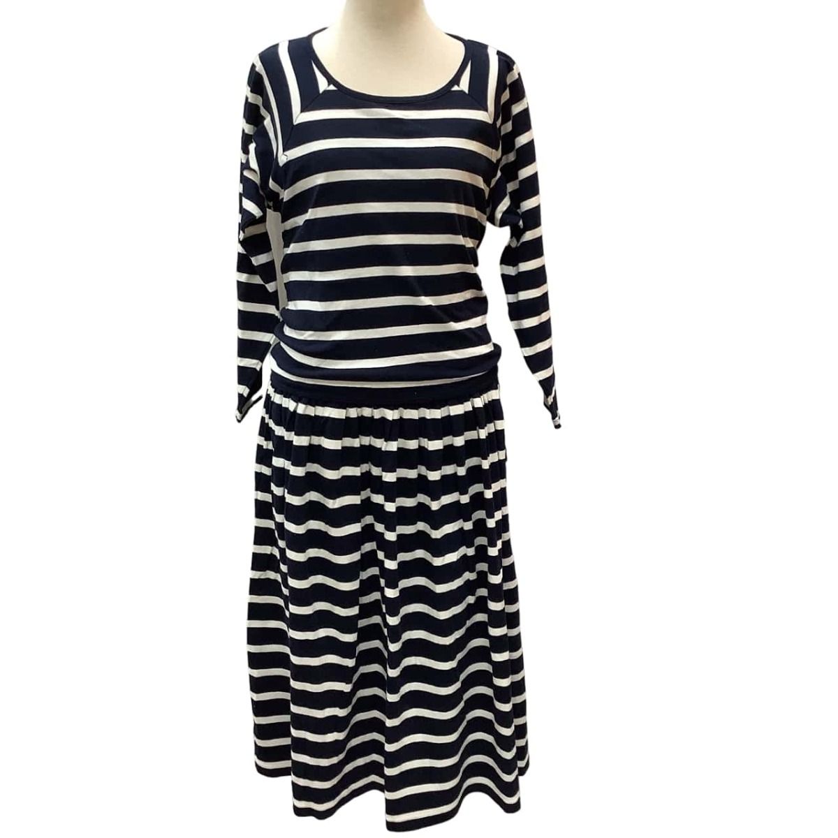 ♪♪ISSEY MIYAKE イッセイミヤケ アイエス ワンピース ボーダー SIZE M RY21010 ネイビー