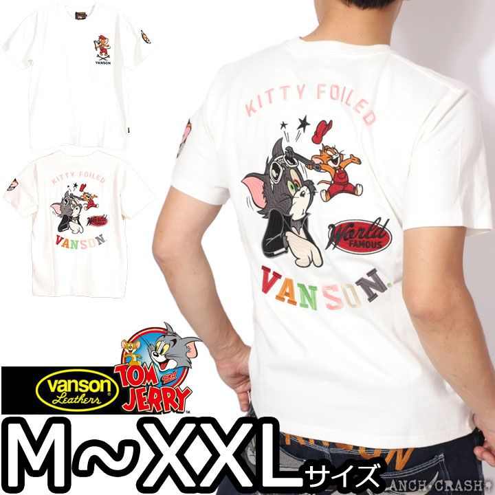 VANSON トムとジェリー コラボ 半袖Tシャツ TJV-2428 オフ