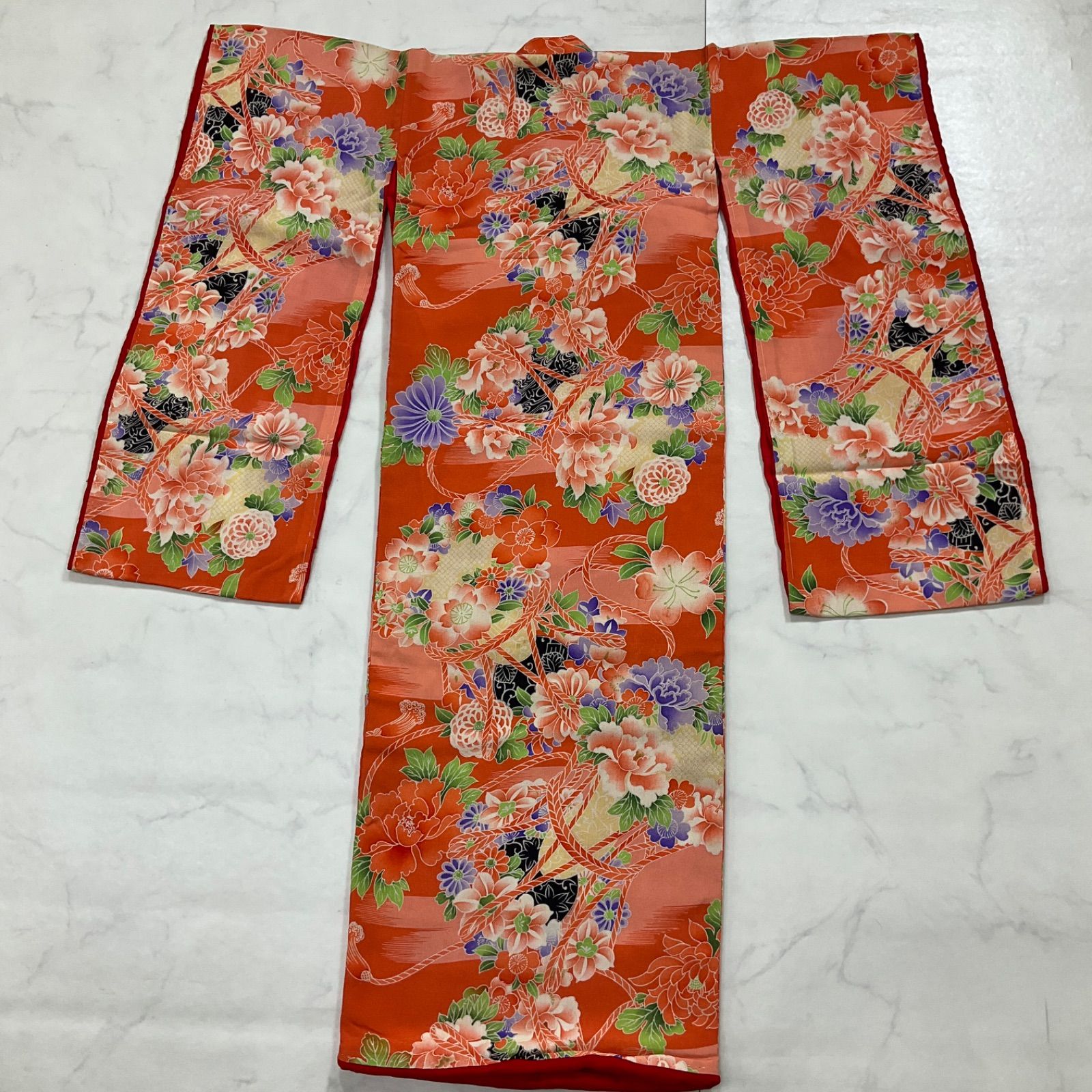 ◇kimono+one◇産着◇お宮参り◇3歳用◇アンティーク子供着物◇錦紗 