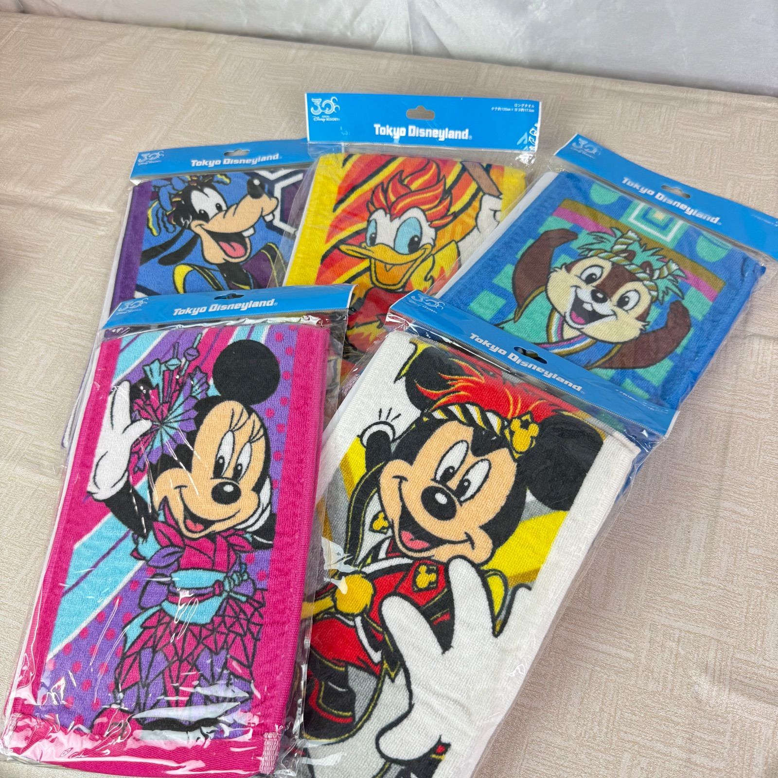 ディズニー タオル［5点］［新品未使用］ ディズニー 30周年 ロングタオル 5点セット - メルカリ