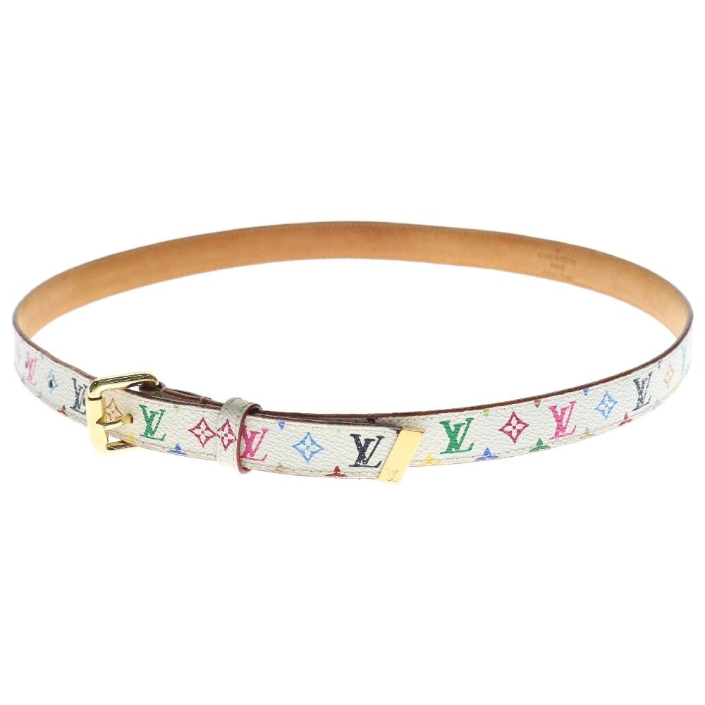LOUIS VUITTON ルイヴィトン サンチュール キャレ モノグラム マルチ レディース ベルト ホワイト M9272W