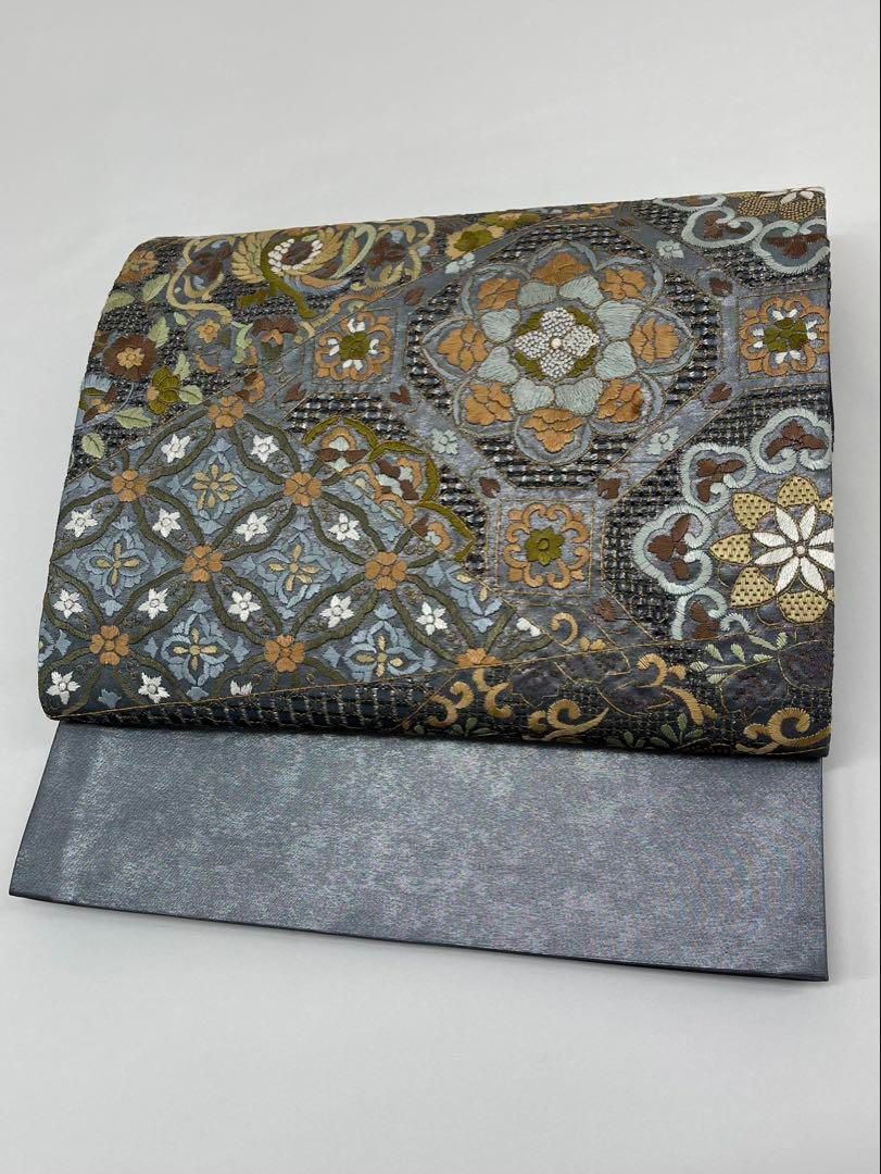 蘇州刺繍 相良刺繍 汕頭刺繍 総刺繍 古代壁画文 コプト 金糸 正絹 躾糸付き 蘇州刺繍 相良刺繍 汕頭刺繍 総刺繍 古代壁画文 コプト 金糸 正絹 躾糸