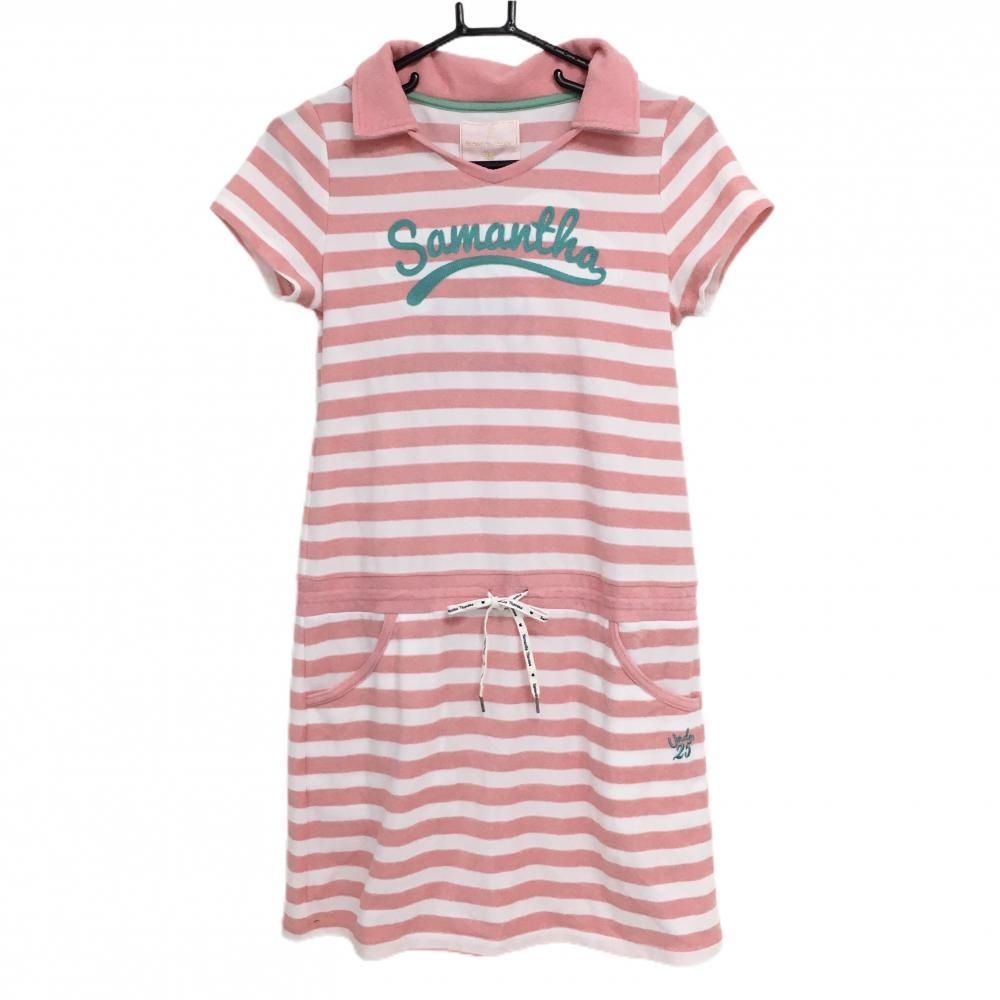 Samantha Thavasa サマンサタバサ　ゴルフウェア　ワンピース新品 美品】サマンサタバサUNDER25 フード付き半袖ワンピース ピンク