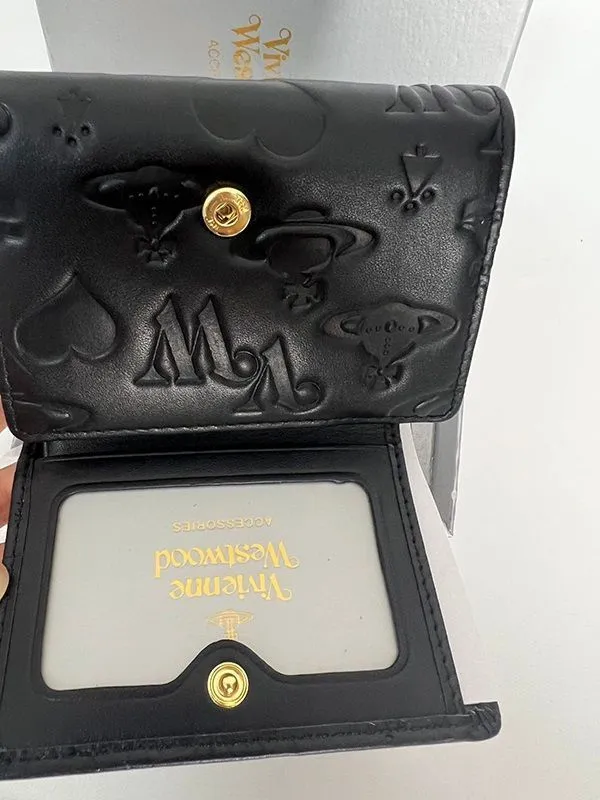 【極美品】Vivienne Westwood 三つ折り財布　がま口　黒色　721 Vivienne westwood三つ折り財布 黒 がま口