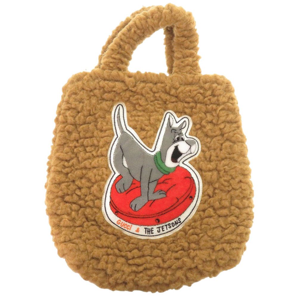 グッチ 宇宙家族ジェットソン アストロ The Jetsons Astro 752175 ウール ブラウン ハンドバッグ 茶 0637 GUCCI