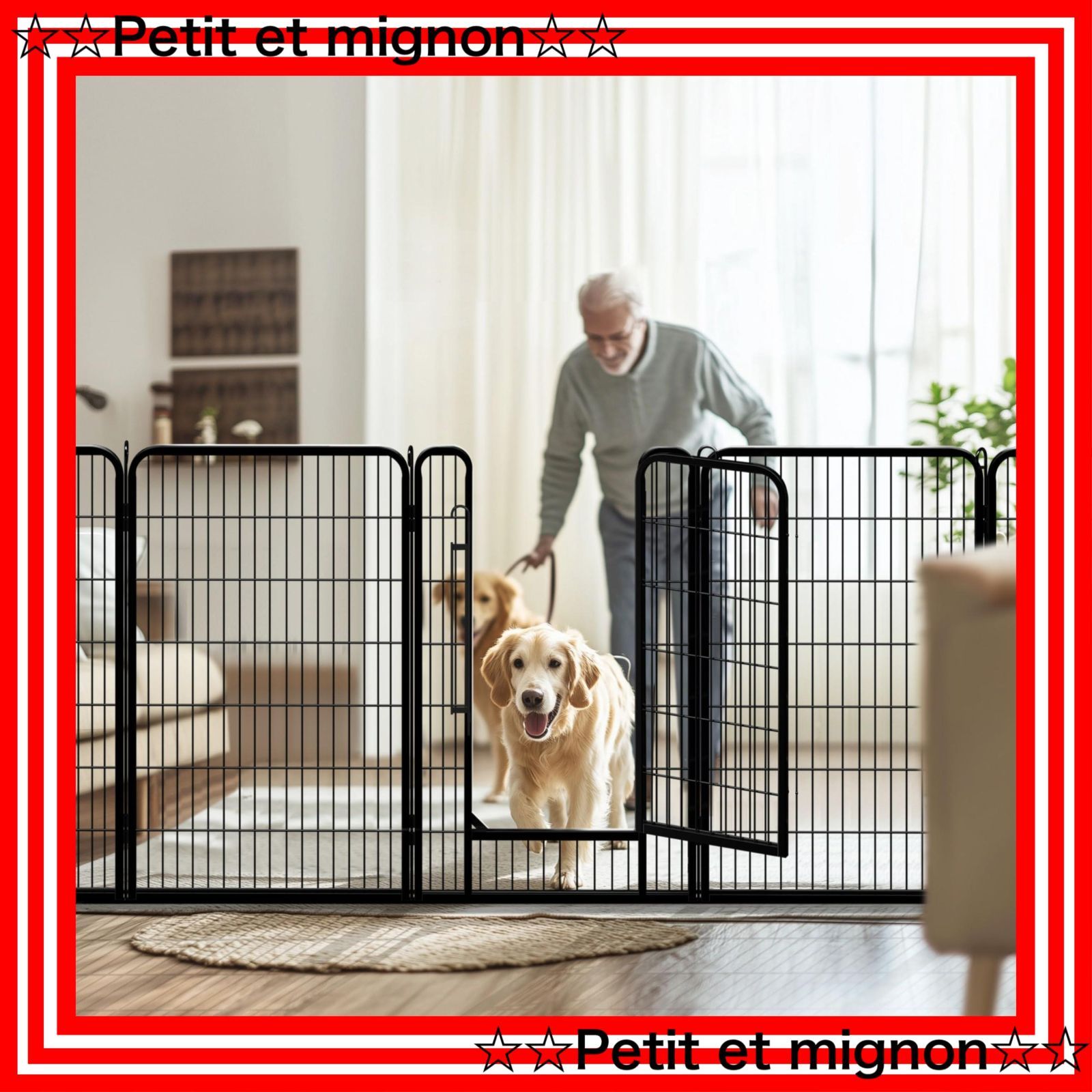 キング 犬用サークル パネル8枚 高120 四方240 スチール製 扉付 キング