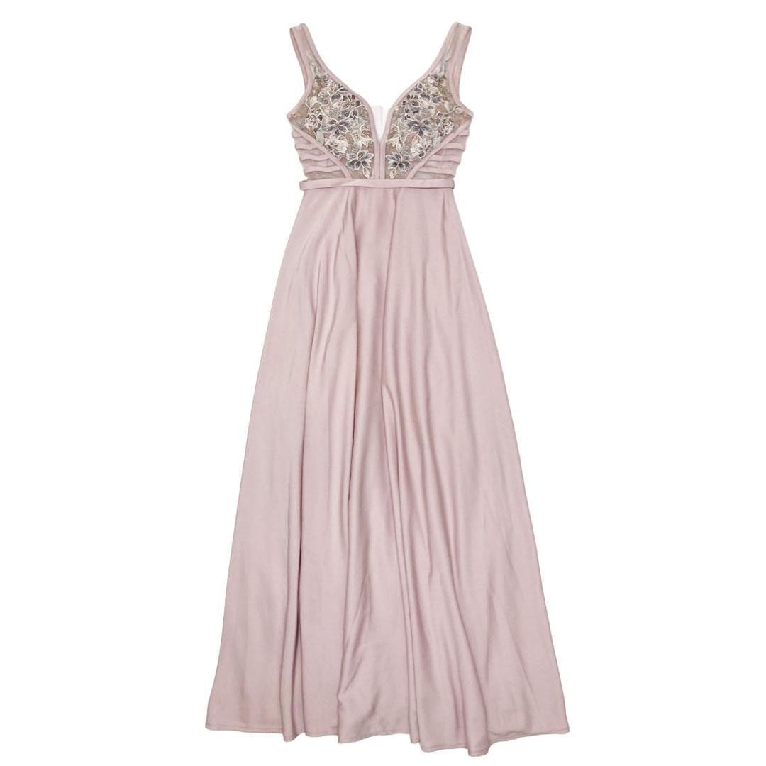 ERUKEI SETTAN / エルケイセッタン】フラワー刺繍 シアー ロングドレス