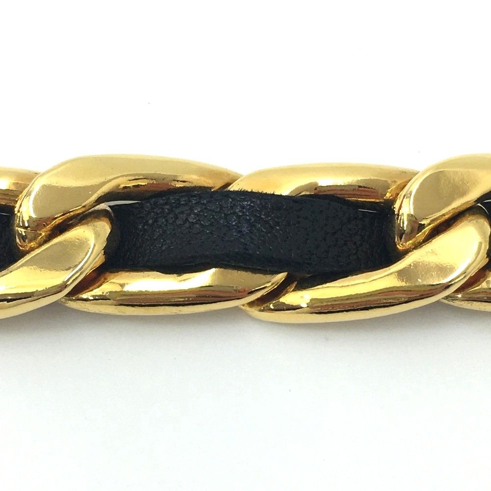 □CHANEL シャネル 31 RUE CAMBON GP×レザー チェーンベルト