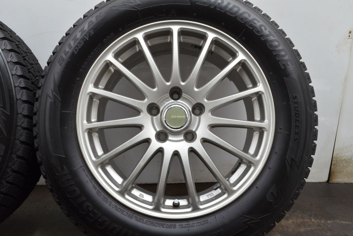 製 エコフォルム 17in 7J 45 PCD114.3 ブリヂストン ブリザック DM-V3 225 60R17 エクストレイル フォレスター クロストレック TRITUETUBI_COM