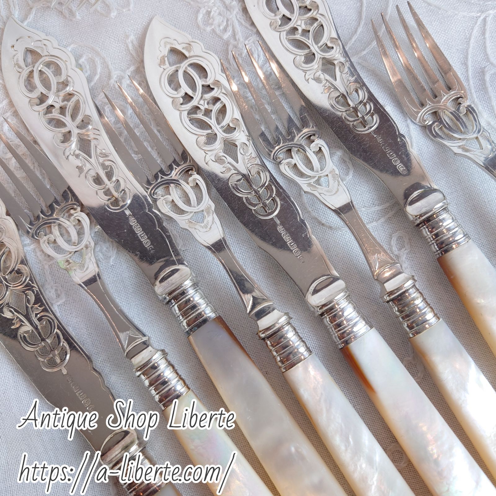 John Sanderson & Son】【白蝶貝】デザートセット 12本 【John