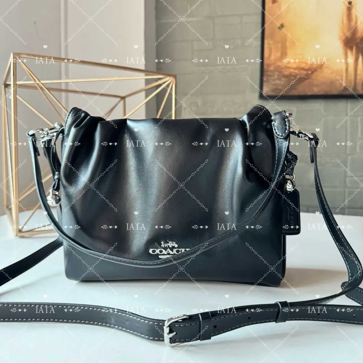 ◇定番人気◇COACHコーチショルダーバッグファーイエーCT763 ブラック  