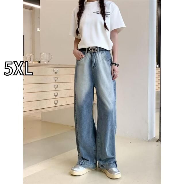 [5XL]秋冬 コーデ メンズ  服 シンプル ファッション オシャレ 大人 かっこいい 大きいサイズ ストリート 紳士服  レディース アメリカン フリップアップ ジーンズ ストリート ストレート パン