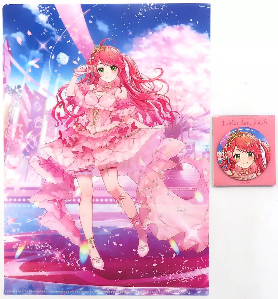 中古】グッズセット さくらみこ A4クリアファイル＆缶バッジ
