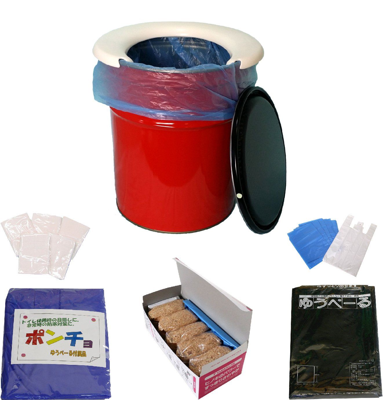 商品 多機能防災缶簡易トイレゆうペール缶基本セット 金属製