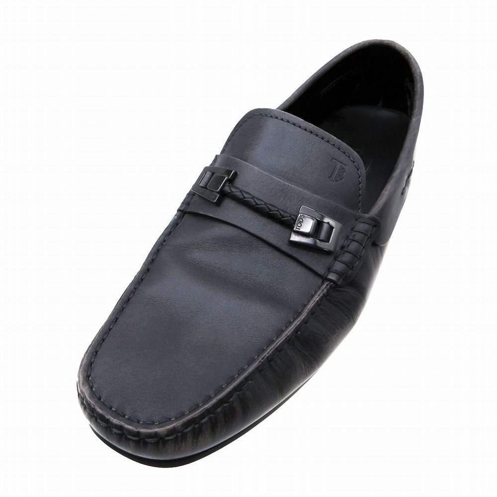 TOD'S エナメル ドライビングシューズ 38 1/2 ローファー 濃紺