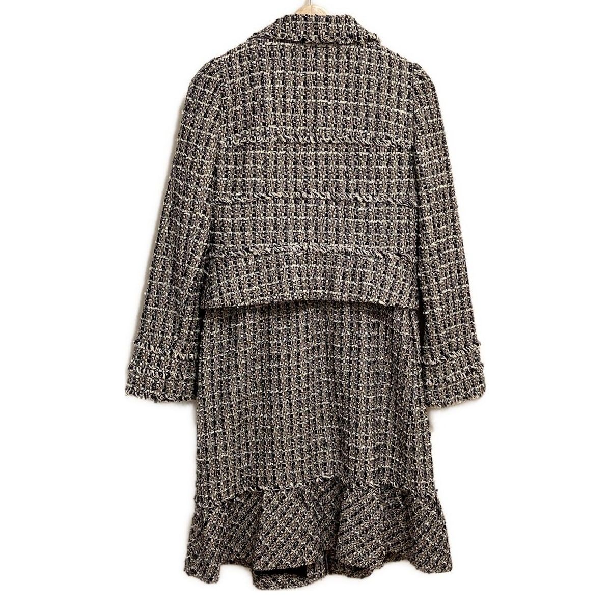 TO BE CHIC トゥービーシック ワンピーススーツ レディース - 黒×白×ライトピンク ツイード