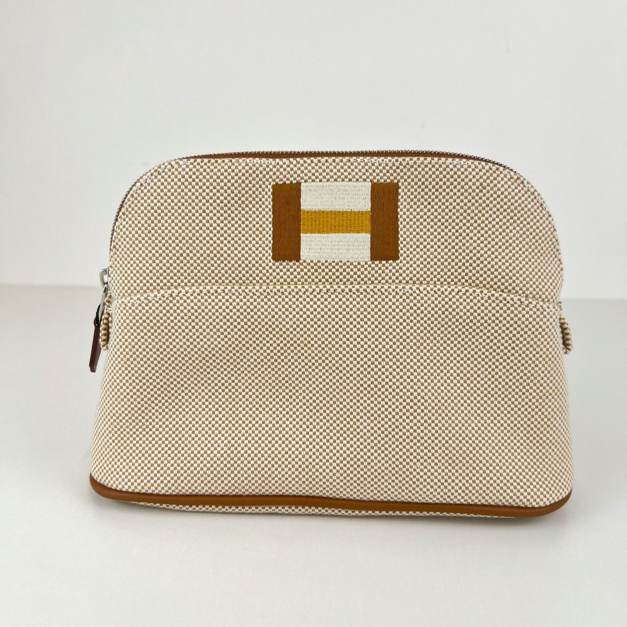 Hermès エルメス Trousse Bolide casaque mini ボリードポーチ カザック ミニ 綿 Miel ミール