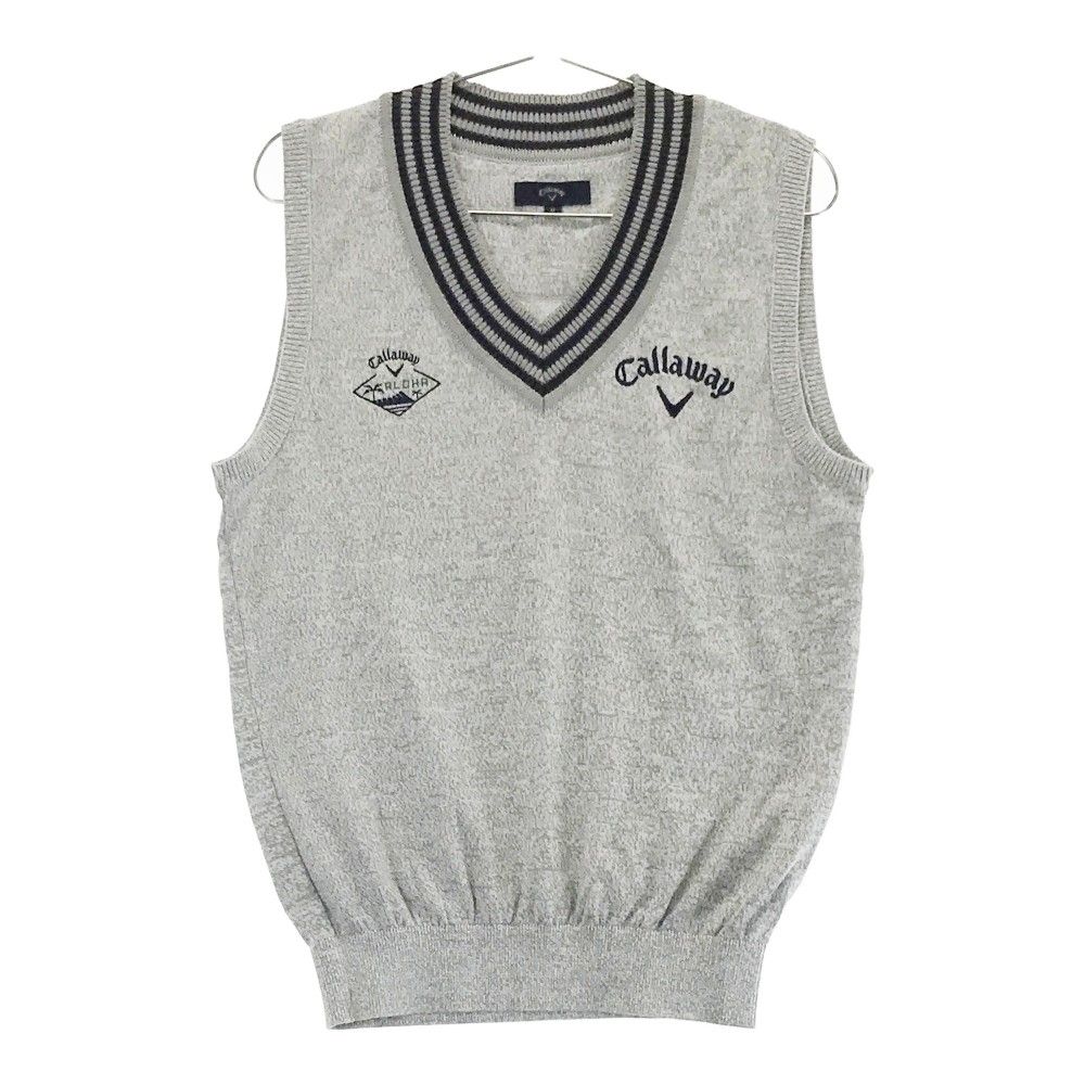サイズ：M CALLAWAY キャロウェイ Vネック ニットベスト グレー系