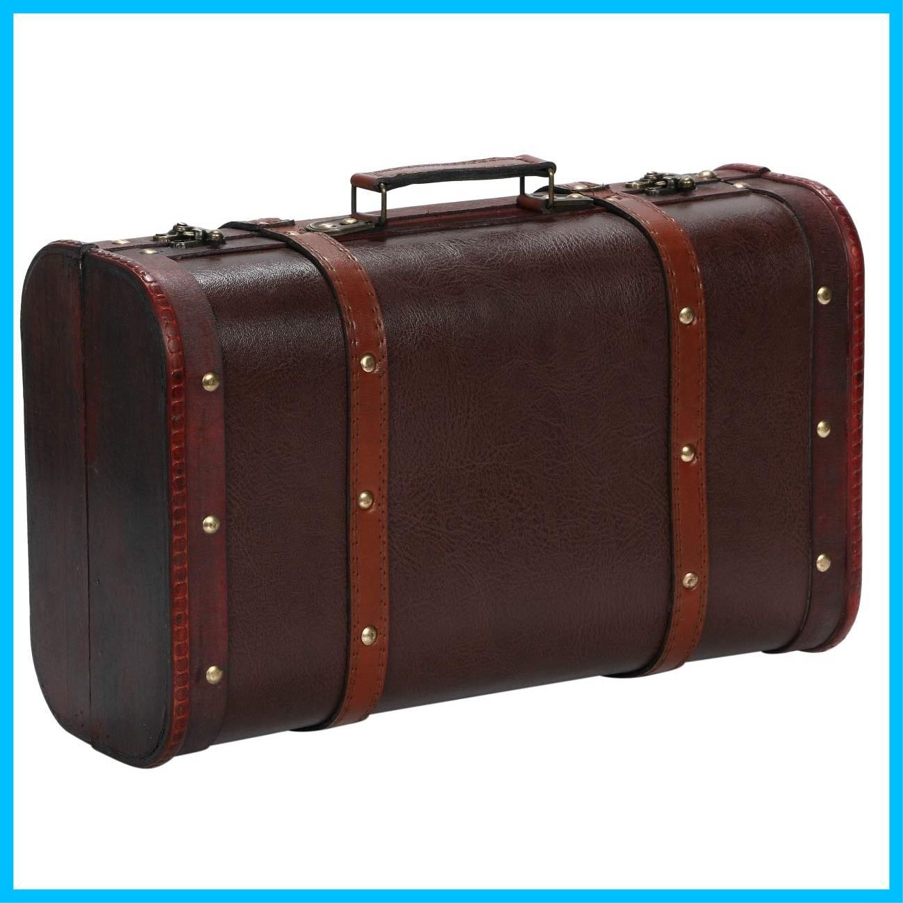 【新品，100%新品】 【数量限定】r_planning アンティーク調 収納 ボックス レトロ ビンテージ風 スーツケース ブラウン 応募券