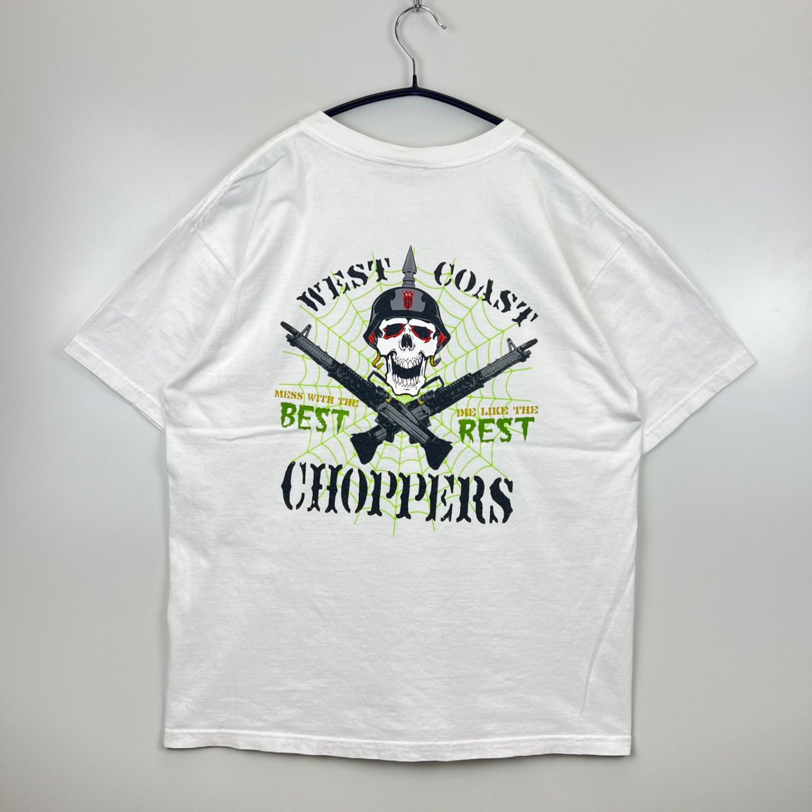WEST COAST CHOPPERS 00s USA skull print tee M old anvilボディ 