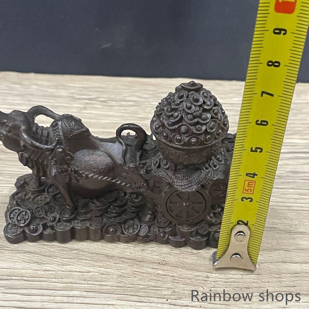 新品未使用】銅製 十二支牛 茶台茶寵 文鎮 文房具 装飾品 工芸品