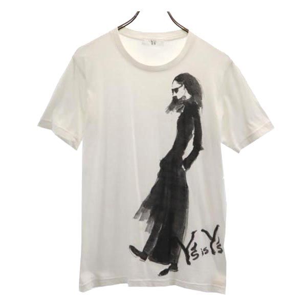ワイズ プリント 半袖 Tシャツ ホワイト系 Y's ロゴ メンズ 【中古】  【230619】 メール便可