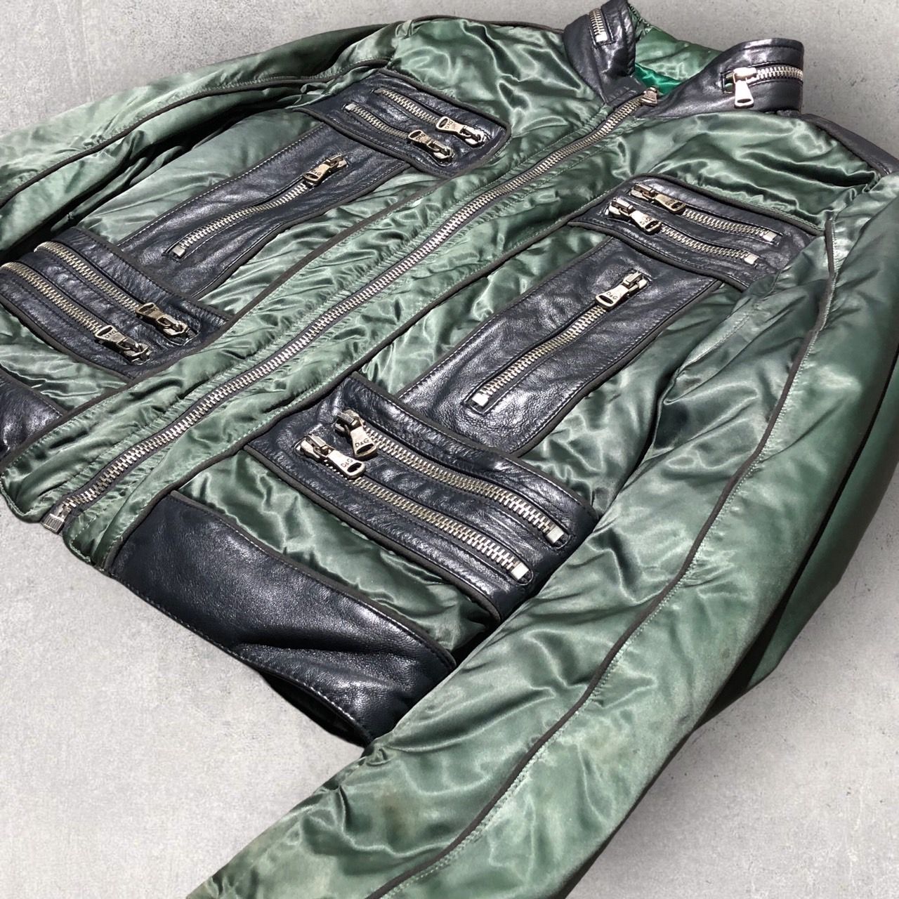 DOLCE & GABBANA 46 ヴィンテージ加工レザージャケット DOLCE & GABBANA 46 ヴィンテージ加工レザージャケット