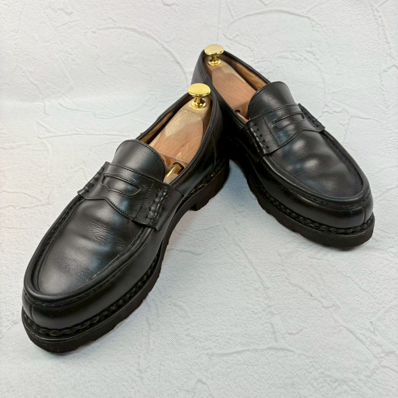 手入れ済・良品】Paraboot パラブーツ REIMS ランス 黒 ビーフロール 