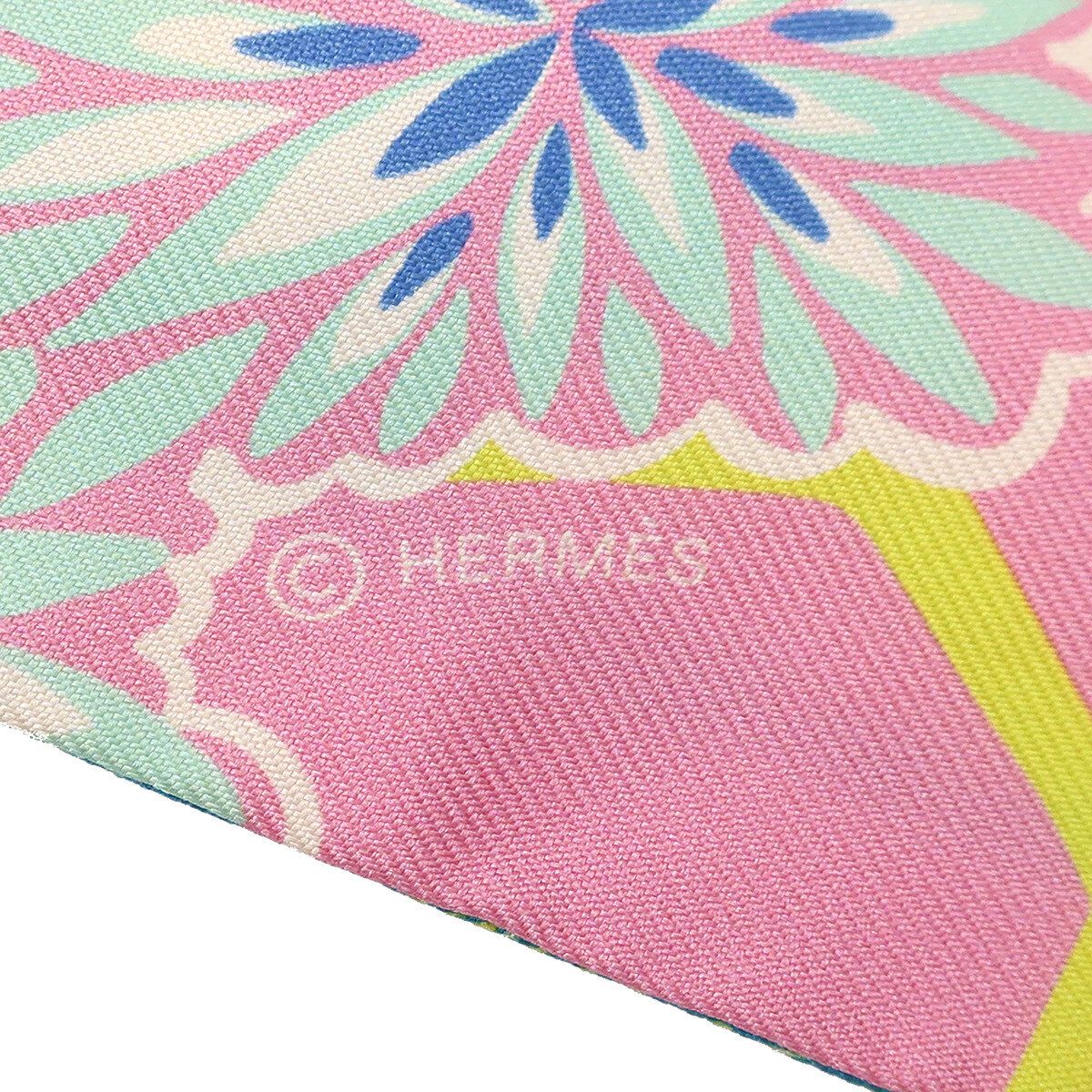 エルメス HERMES ツイリースカーフシルク ローズ ボンXカナード エルメス HERMES スカーフ ツイリー シルク ローズボンボン