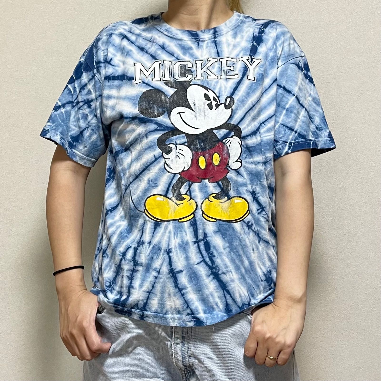 00's Disney Mickey tie-dye T 古着 ミッキー ディズニー