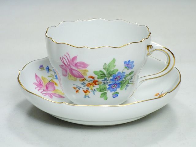 マイセン ベーシックフラワー 三つ花 カップ＆ソーサー オダマキ