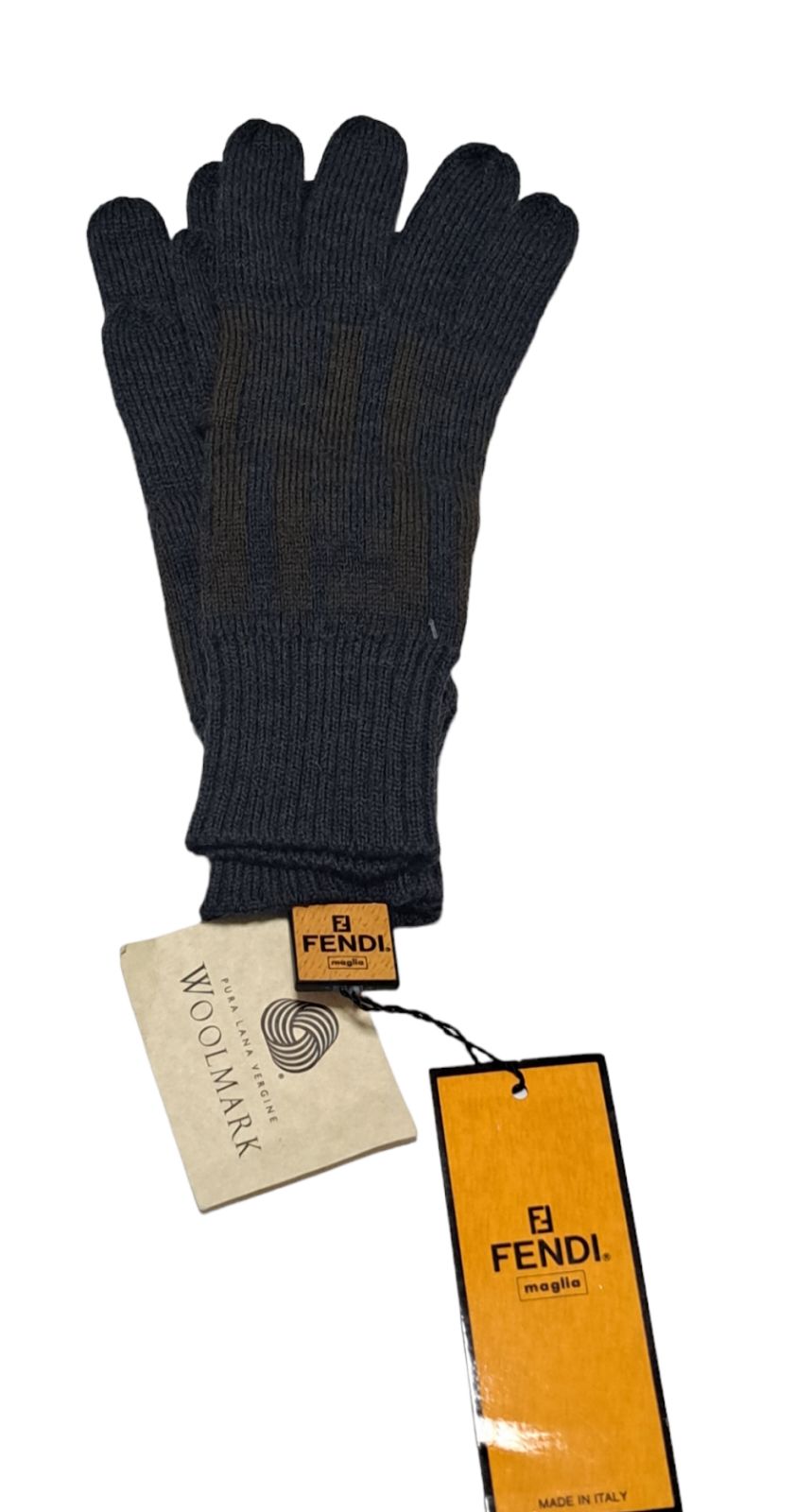 FENDI フェンディ　レザー　ファー付き　手袋 FENDI フェンディレザーファー付き手袋