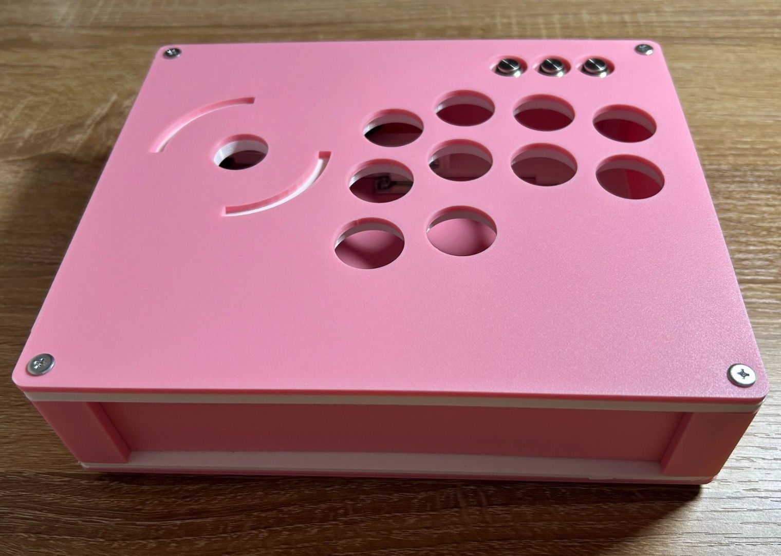【自作キット】DP-3/レバーケース/ピンク×ホワイト　基板＋マウンター付き 自作キット】DP-3/レバーケース/ピンク×ホワイト基板＋